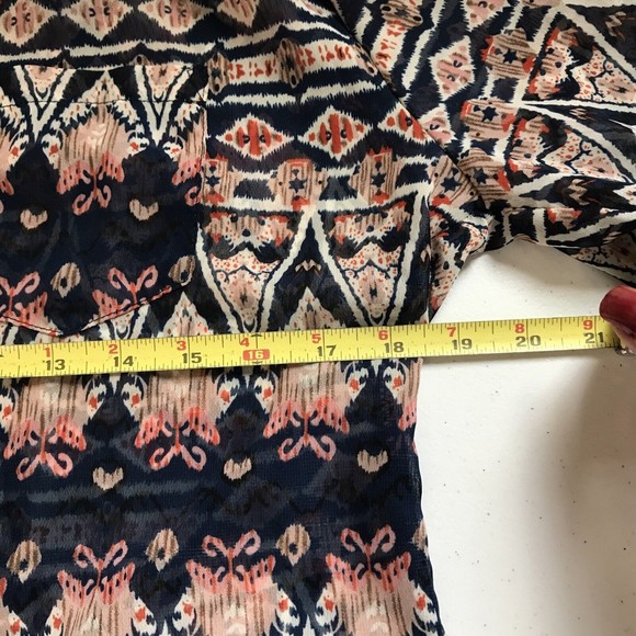 Allison Joy Women’s Lightweight Summer Blouse Size Medium Bohemian Style Top - Picture 3 of 6